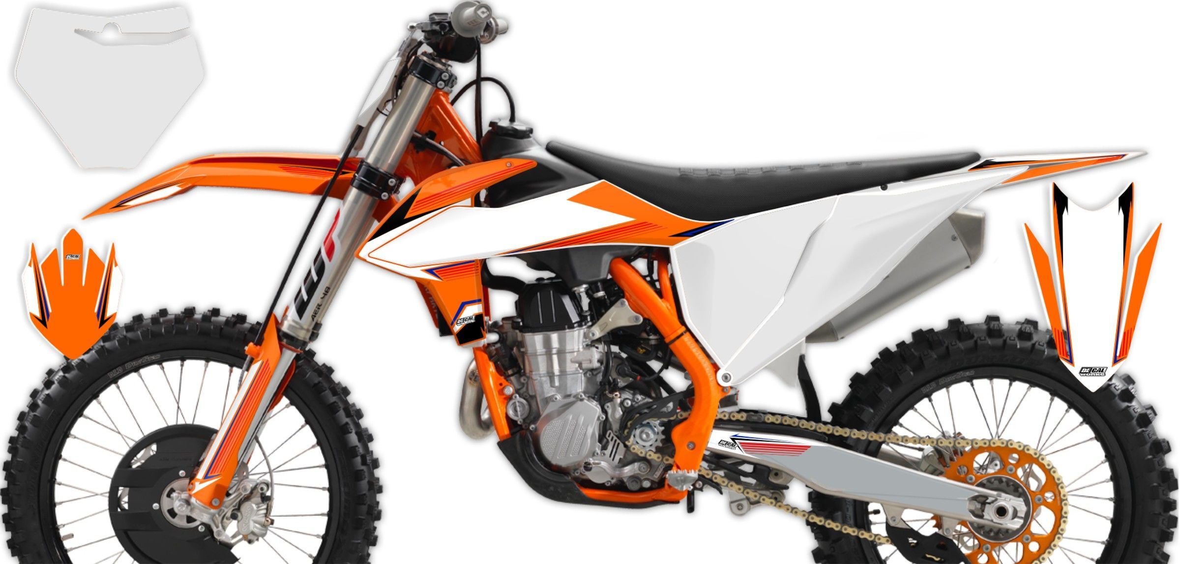 Ktm Sxf Orange White T Semi Custom Rad Graphics Kit