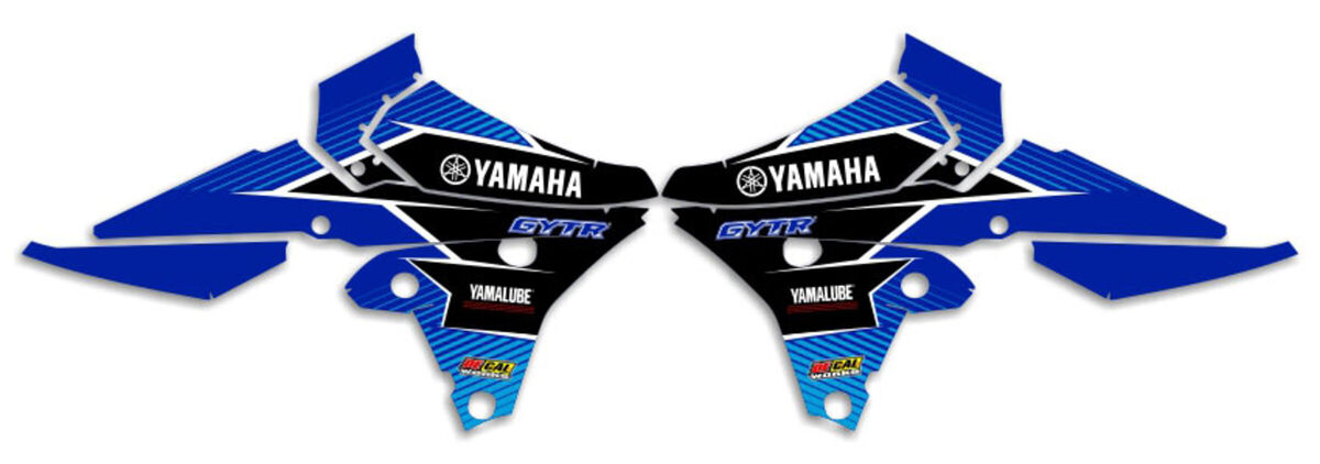 Yamaha Yz F Blue Black T Number Plate Graphics Kit With Airbox