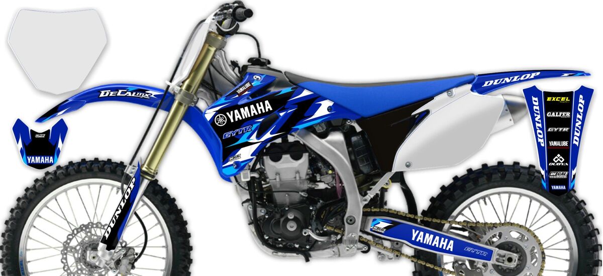 Yamaha Yz F Blue Black T Number Plate Graphics Kit With Airbox