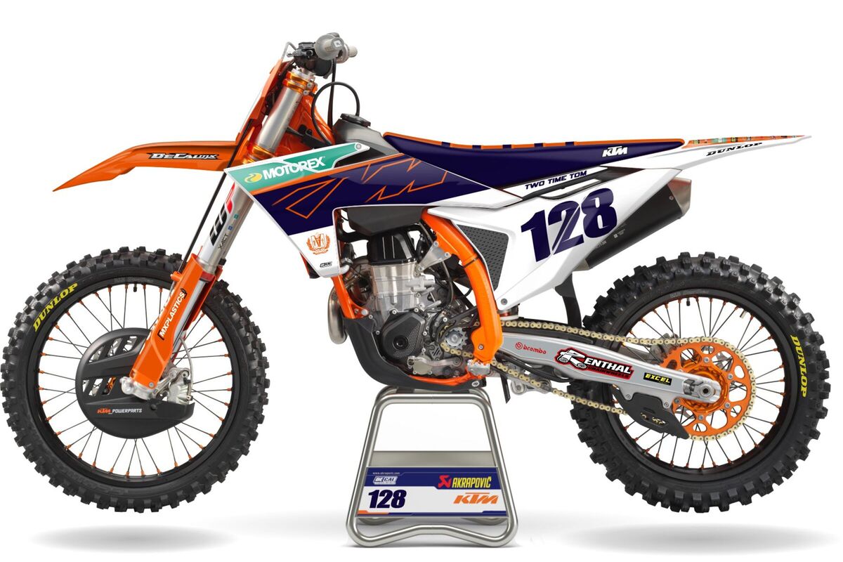 KTM SXF Navy Orange DOB 23 Semi Custom Full Graphics Kit