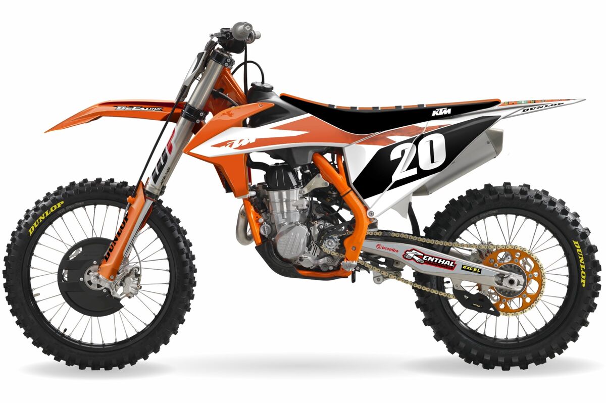 Ktm Sxf Orange White Oem Series Semi Custom Full Graphics Kit