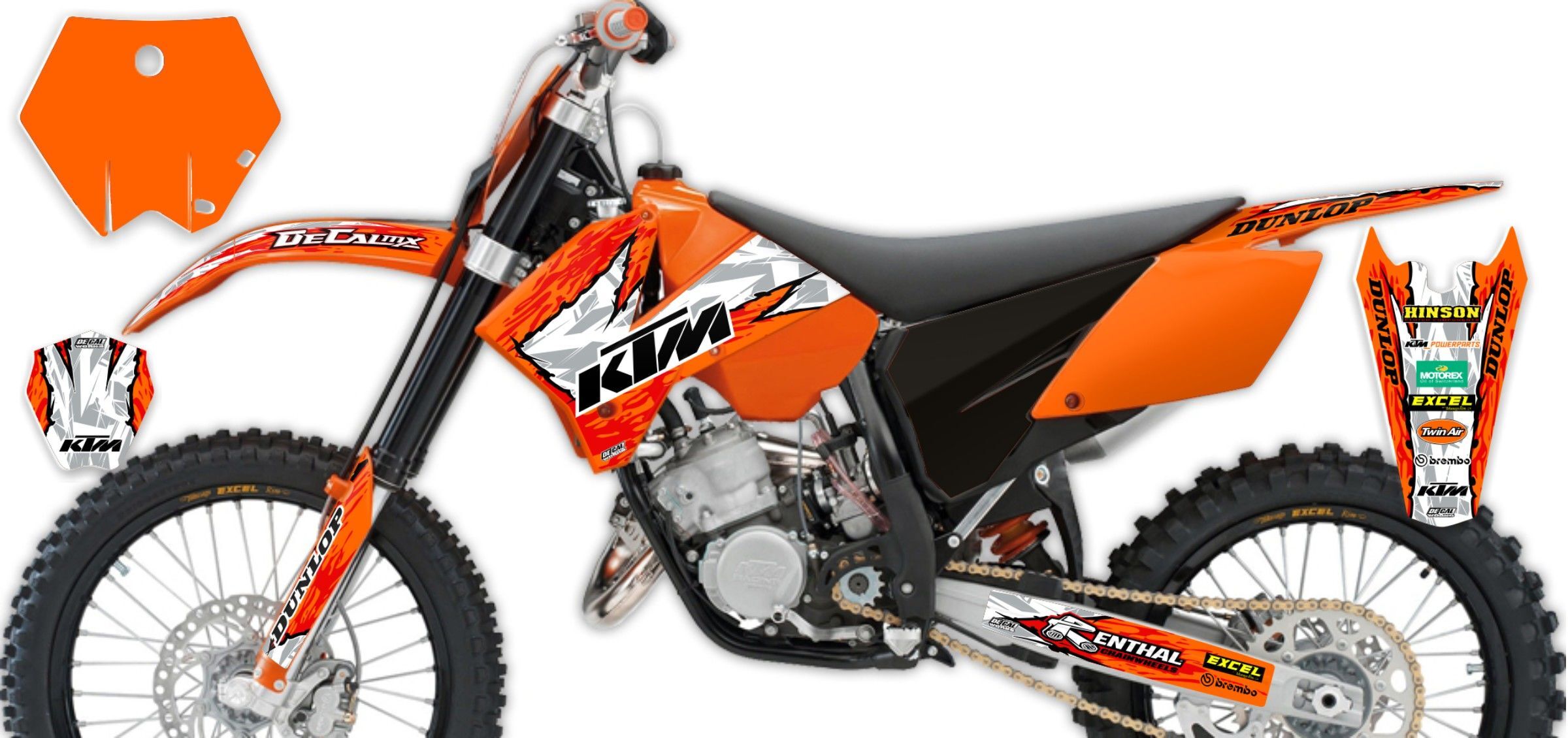 Ktm Sx Orange Red T Ready Made Full Graphics Kit