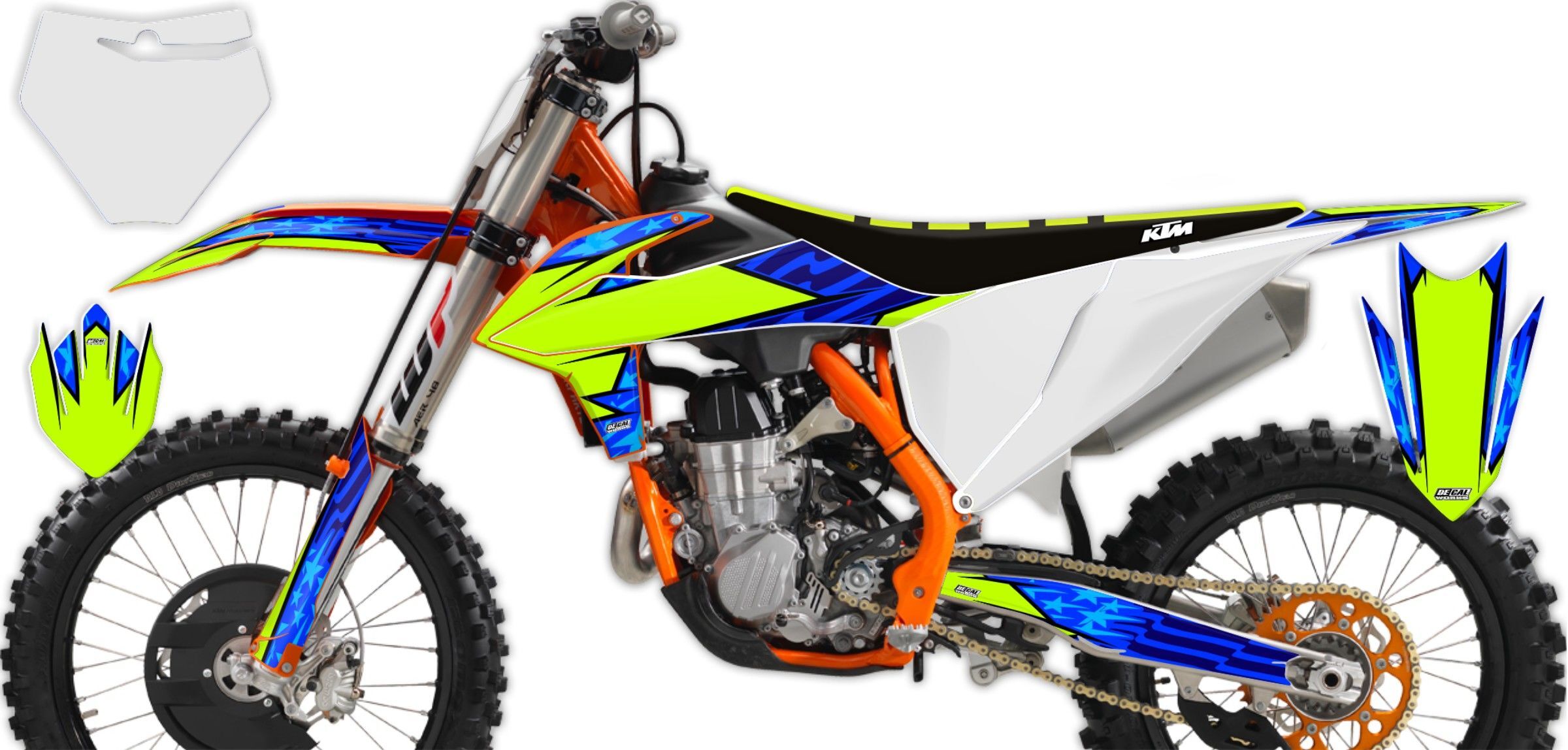 KTM SXF Blue Toxic Stars And Stripes Semi Custom Complete Graphics Kit