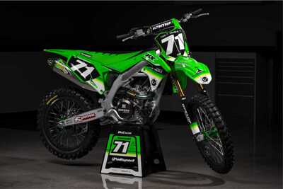 DeCal Works Think It. Create It. Dirt Bike Graphics 223 Design in Solid Green and White with  Officially Pro Circuit Logos