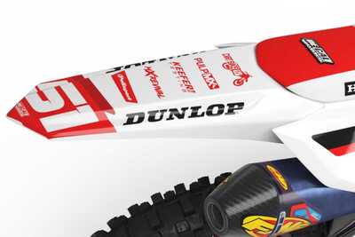 Personalized Custom Graphics in red and white for all dirt bikes with Officially Licensed CRF Logos