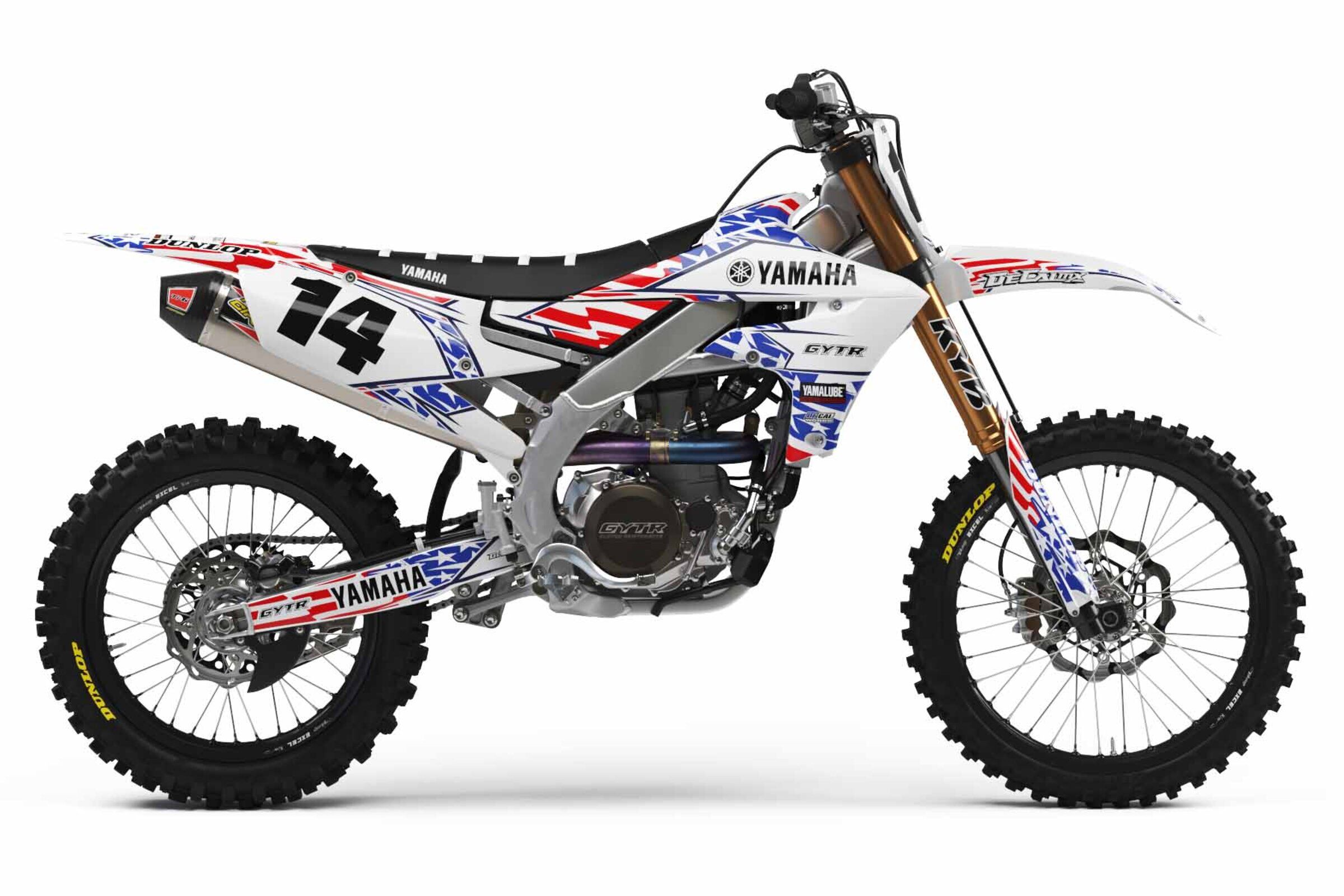 Yamaha YZ250F White/Red Stars And Stripes Semi Custom Complete Graphics Kit