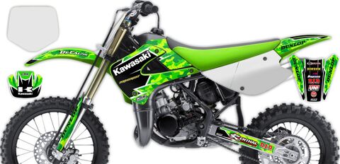 Ready Made Full Graphics Kit Kawasaki KX85 (2 Stroke) 2001 Traditional Camo Series