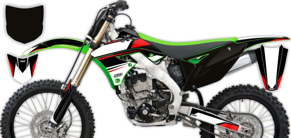 Kawasaki KX250F Black/White T-1 Semi Custom Rad Graphics Kit