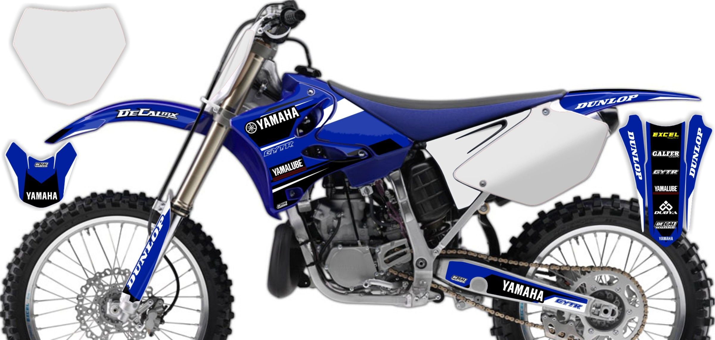 Yamaha YZ250 Blue/Black T-1 Ready Made Full Graphics Kit