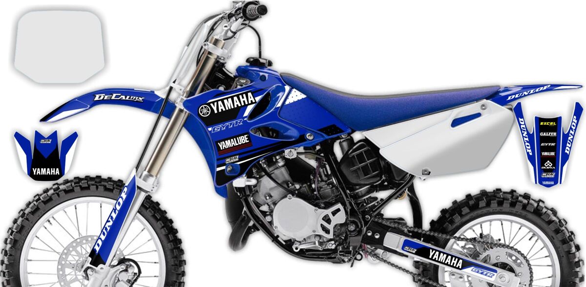 Yamaha YZ85 Blue/Black T-1 Number Plate Graphics Kit with Airbox