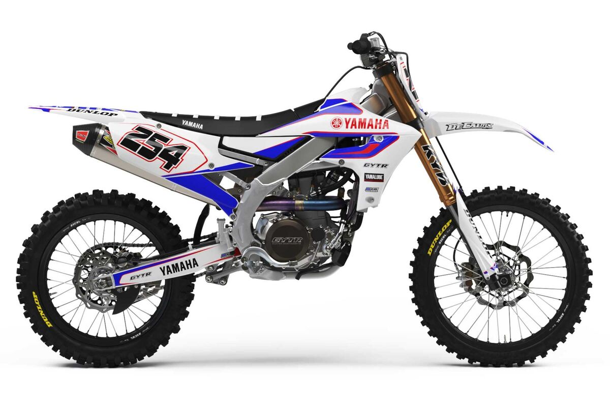 Yamaha YZ125 White/Black T-2 Semi Custom Complete Graphics Kit