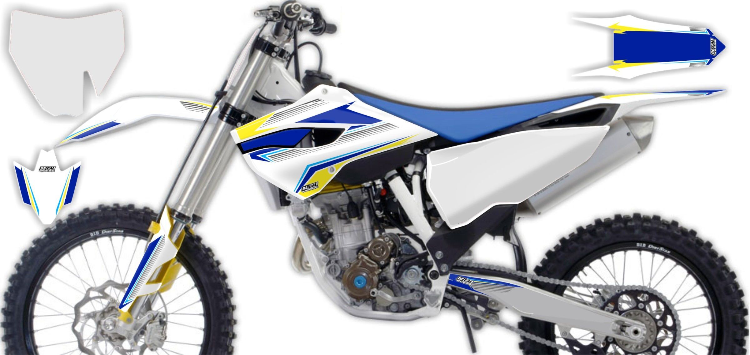 Husqvarna FC White/Blue T-12 Semi Custom Full Graphics Kit