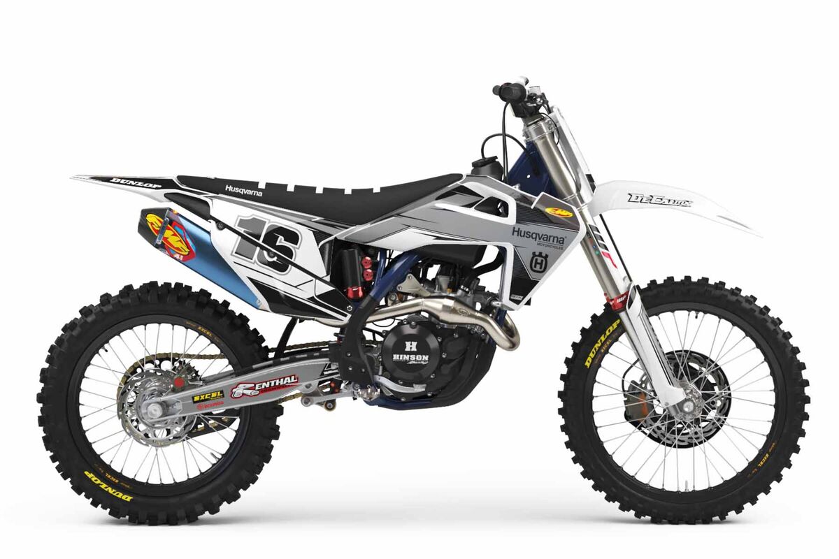 Husqvarna FC White/Navy T-16 Semi Custom Complete Graphics Kit