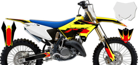 Semi Custom Full Graphics Kit 2001 Suzuki RM125 (2 Stroke) [Polisport Restyled Plastic Kit] T-4 Series