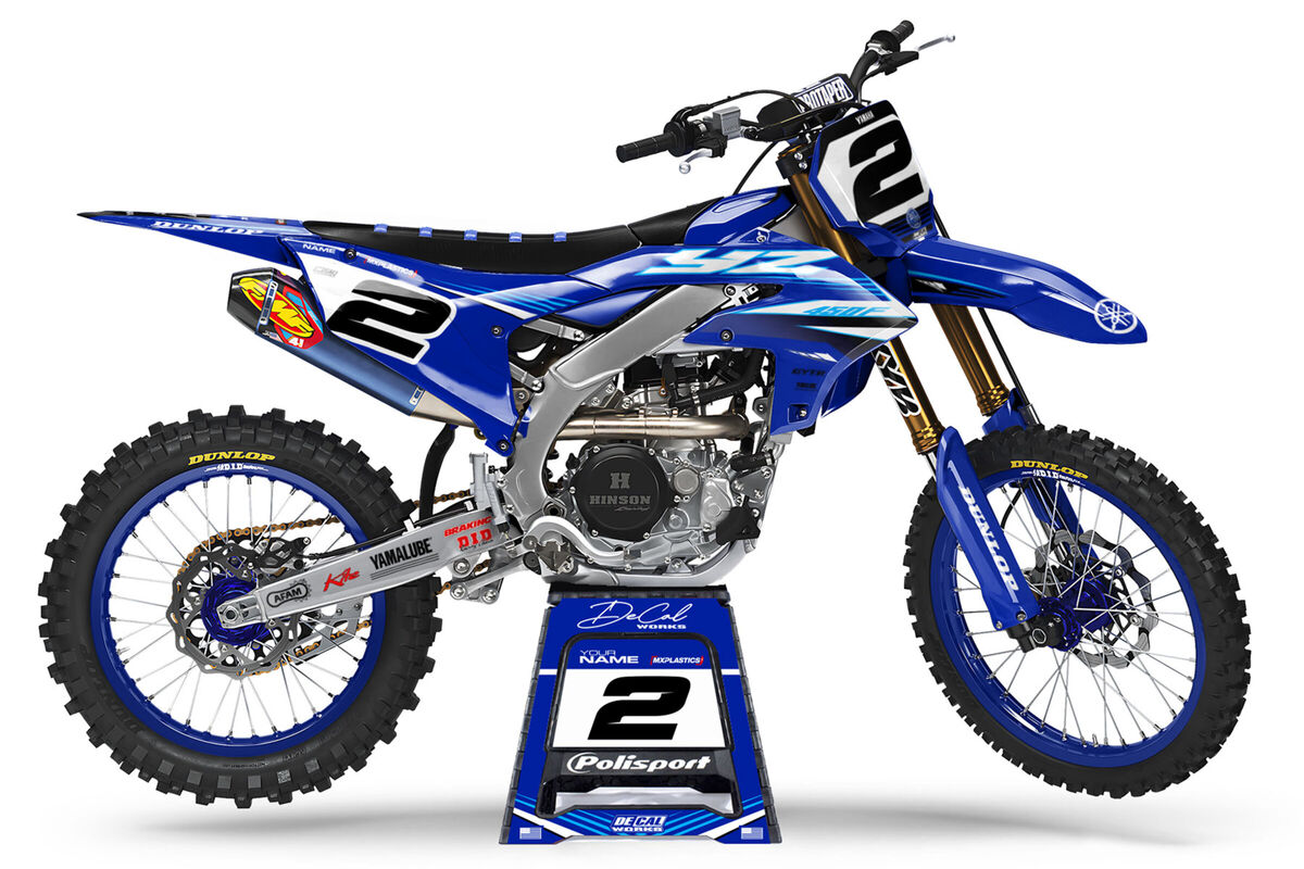 Yamaha YZ250F White/Blue OEM Series 25 Ready Made Full Graphics Kit