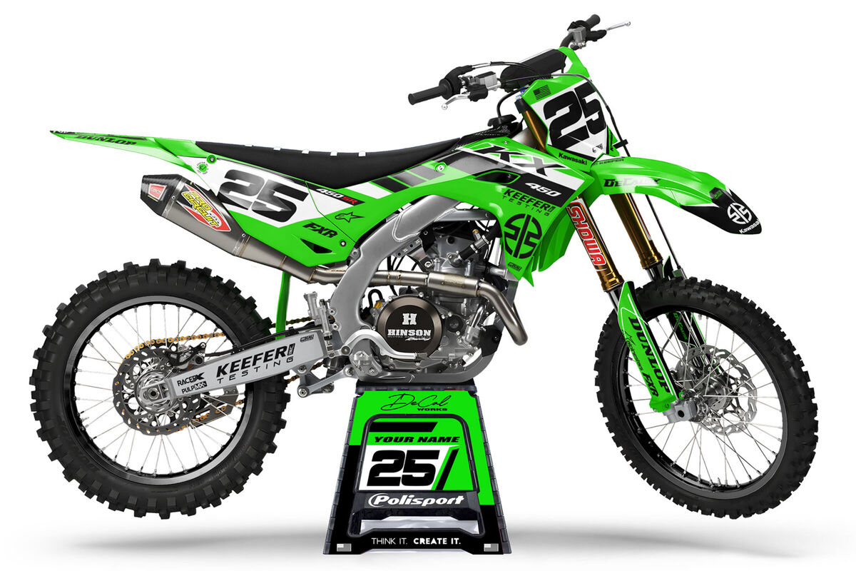 Kawasaki KX250F Green/Black MFG Series 25 Semi Custom Full Graphics Kit