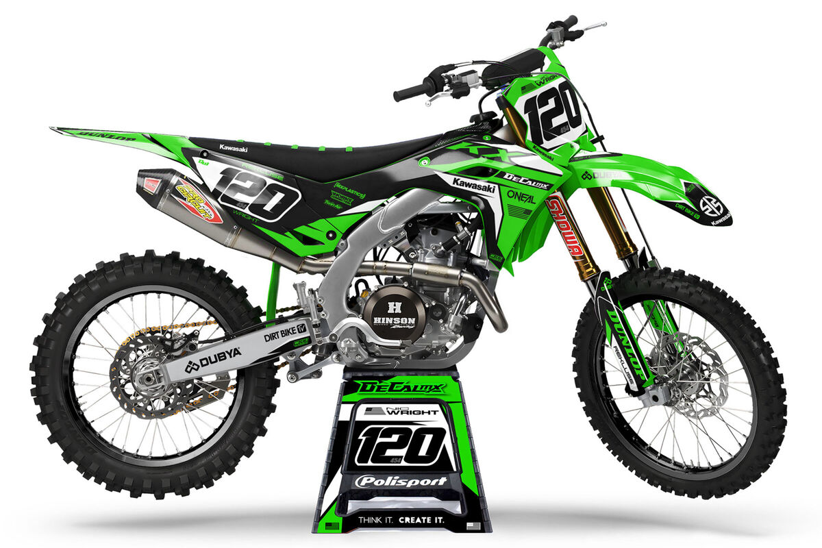 Kawasaki KX250F Green/Black NW120K Design Semi Custom Full Graphics Kit