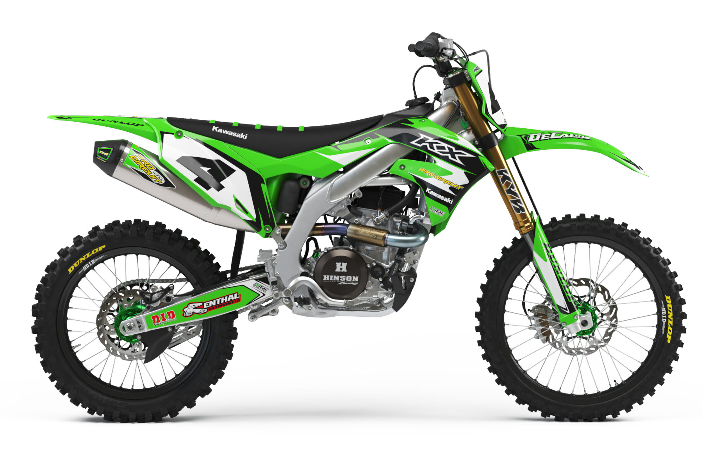 Kawasaki KX250F White/Black T-4 Semi Custom Full Graphics Kit