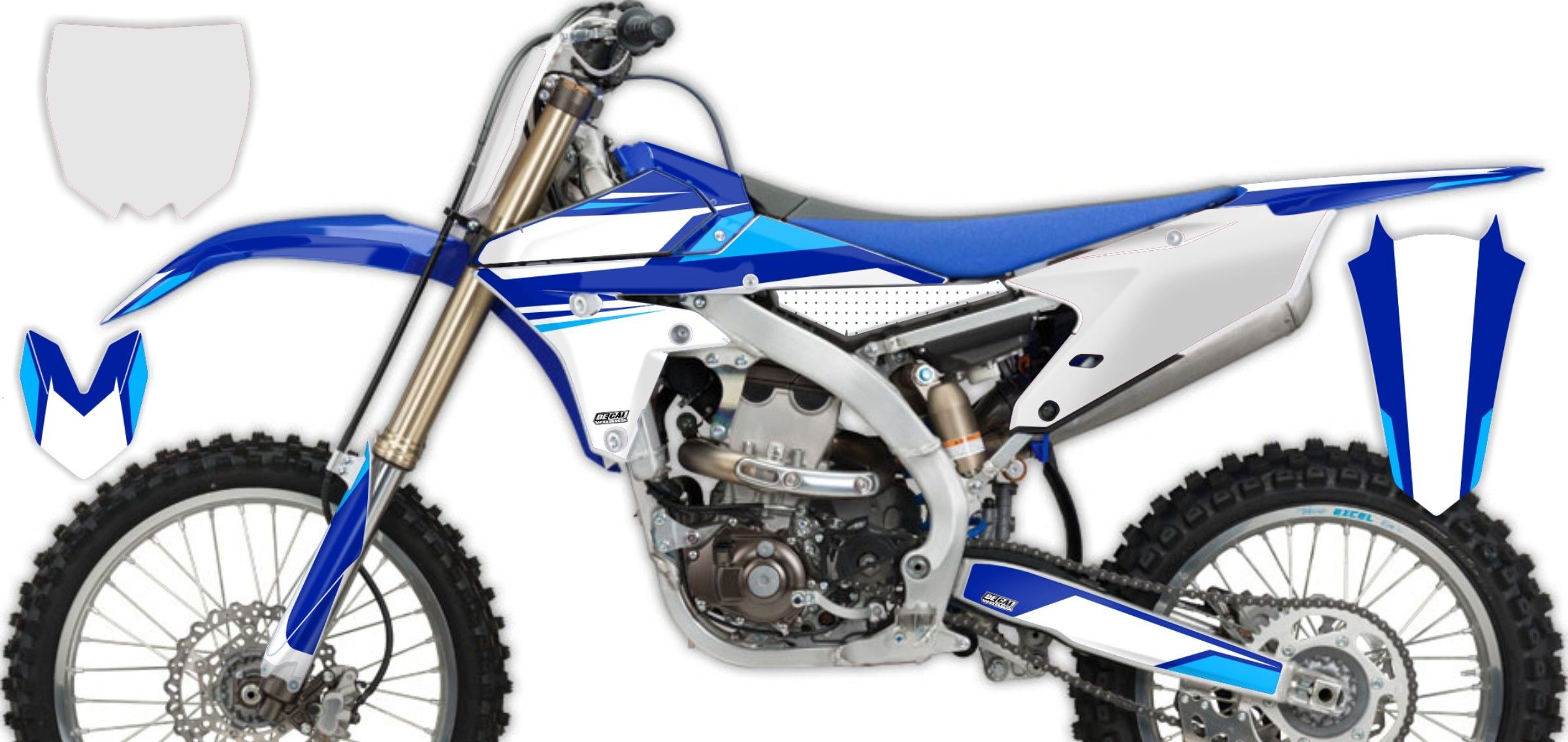 Yamaha YZ450F Blue/White T-1 Semi Custom Rad Graphics Kit