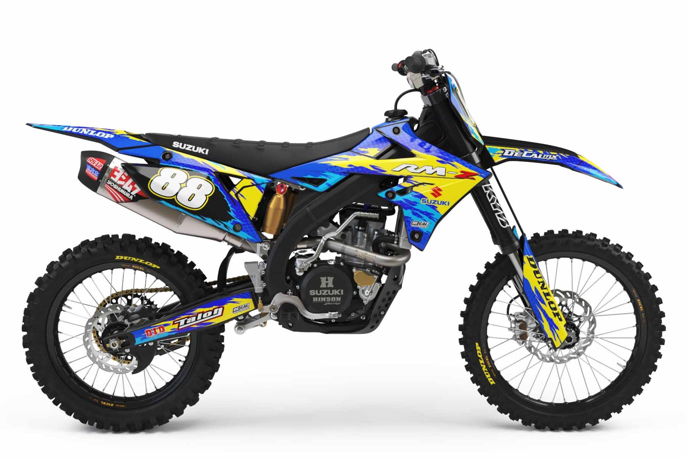 Suzuki Yellow / Sunflower / Black T-8 Series Graphics For Dirt Bikes ...