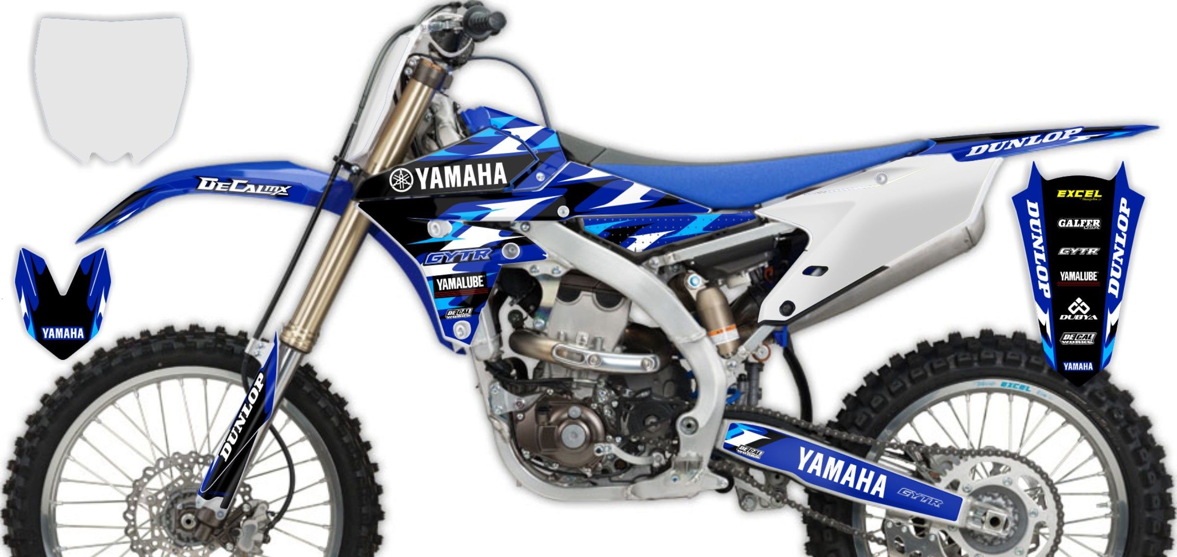 Ready Made Full Graphics Kit: T-6 Series Yamaha Blue/Black/White for ...