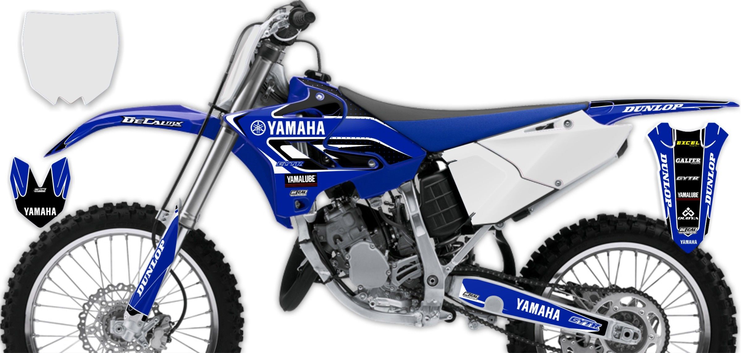 Ready Made Full Graphics Kit T-2 Series Yamaha Blue / Black / White ...