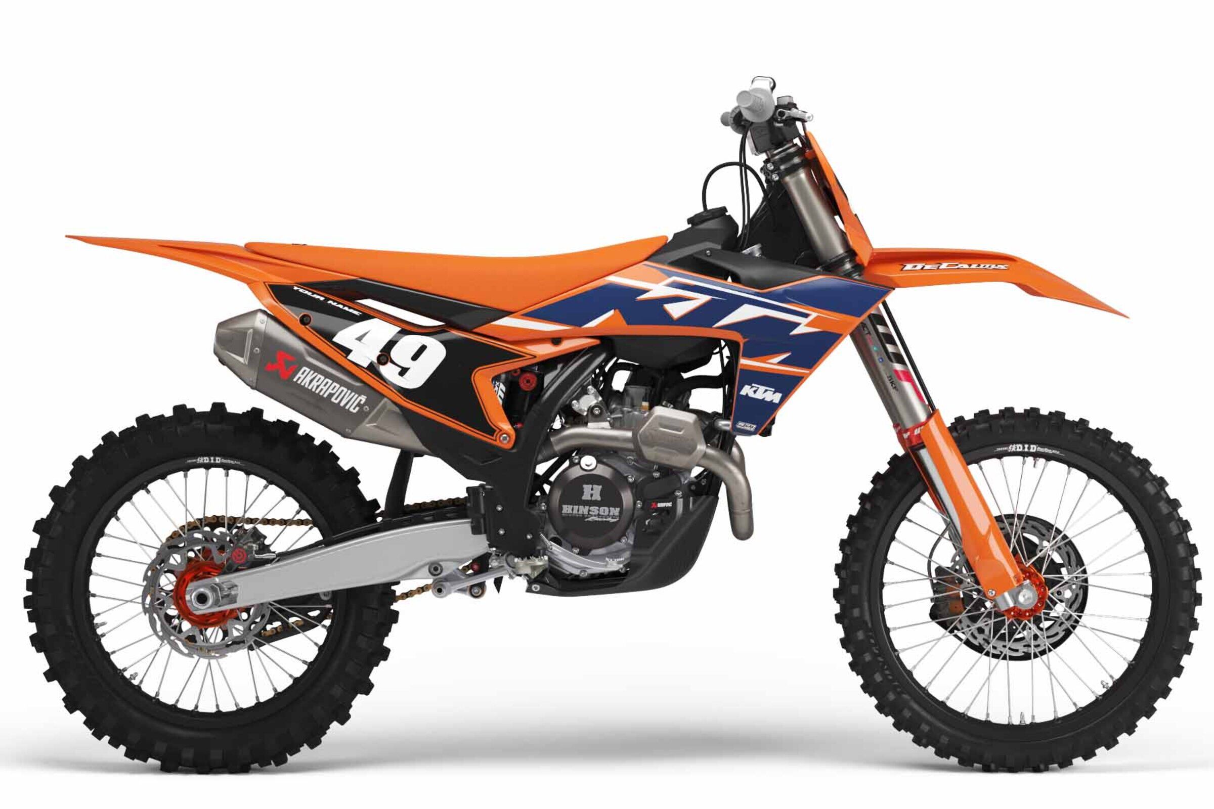 Number Plate Graphics Kit: Bold Series KTM Orange 01-15 with White ...