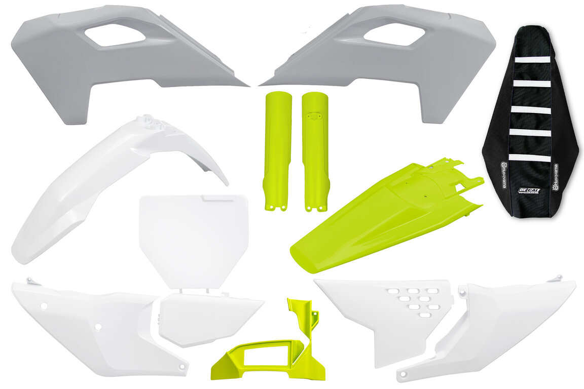 Mix & Match Plastic Kit With Lower Forks & Seat Cover for 22-24 Husqvarna FC, FX, TC, TX