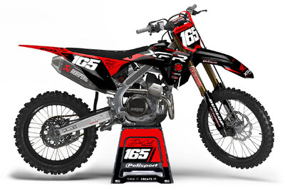 2025 Honda CRF450R Black Two-Tone Series Dirt Bike Graphics Kit