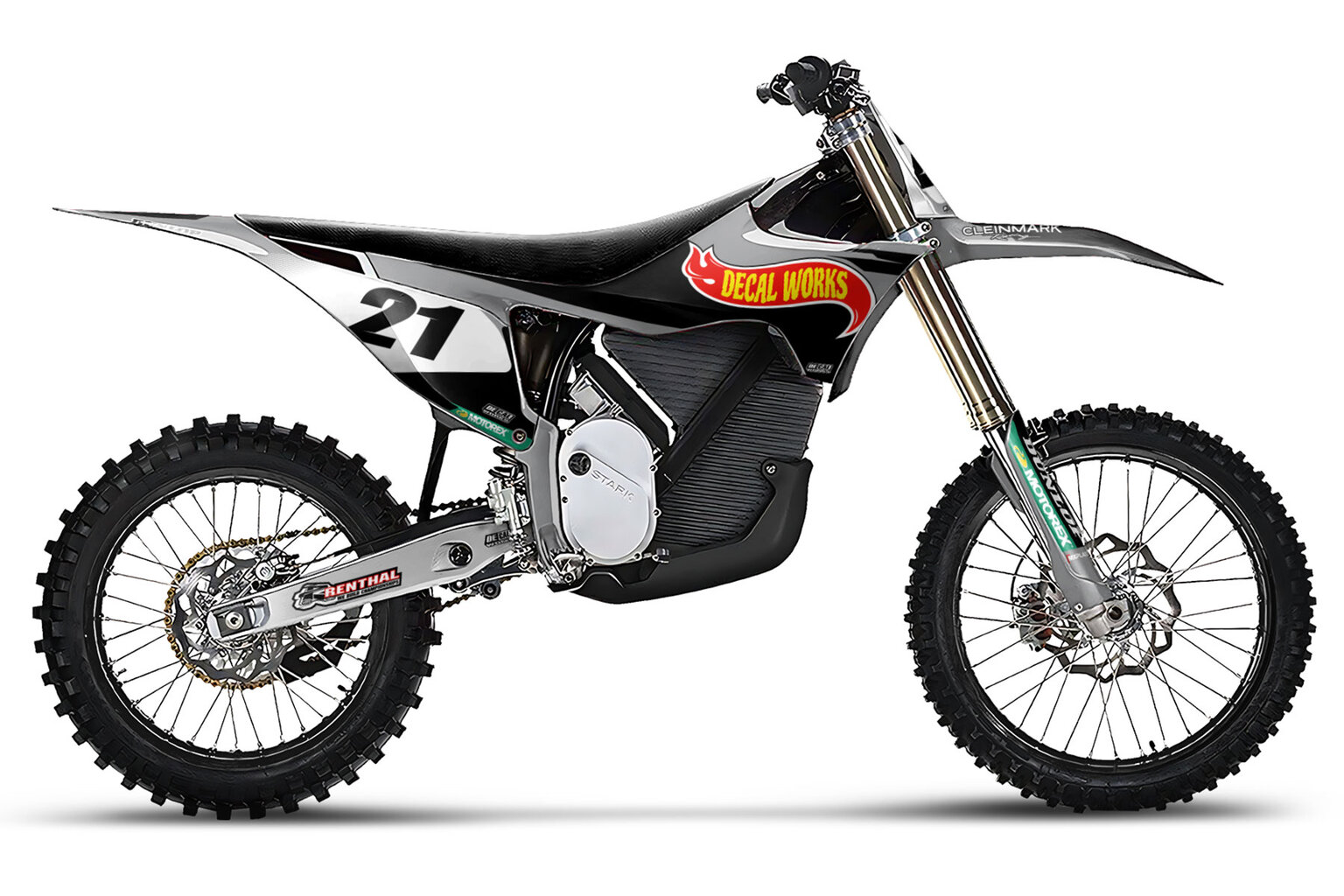 2025 Stark Varg Electric Grey Webb Retro Custom Dirt Bike Graphics