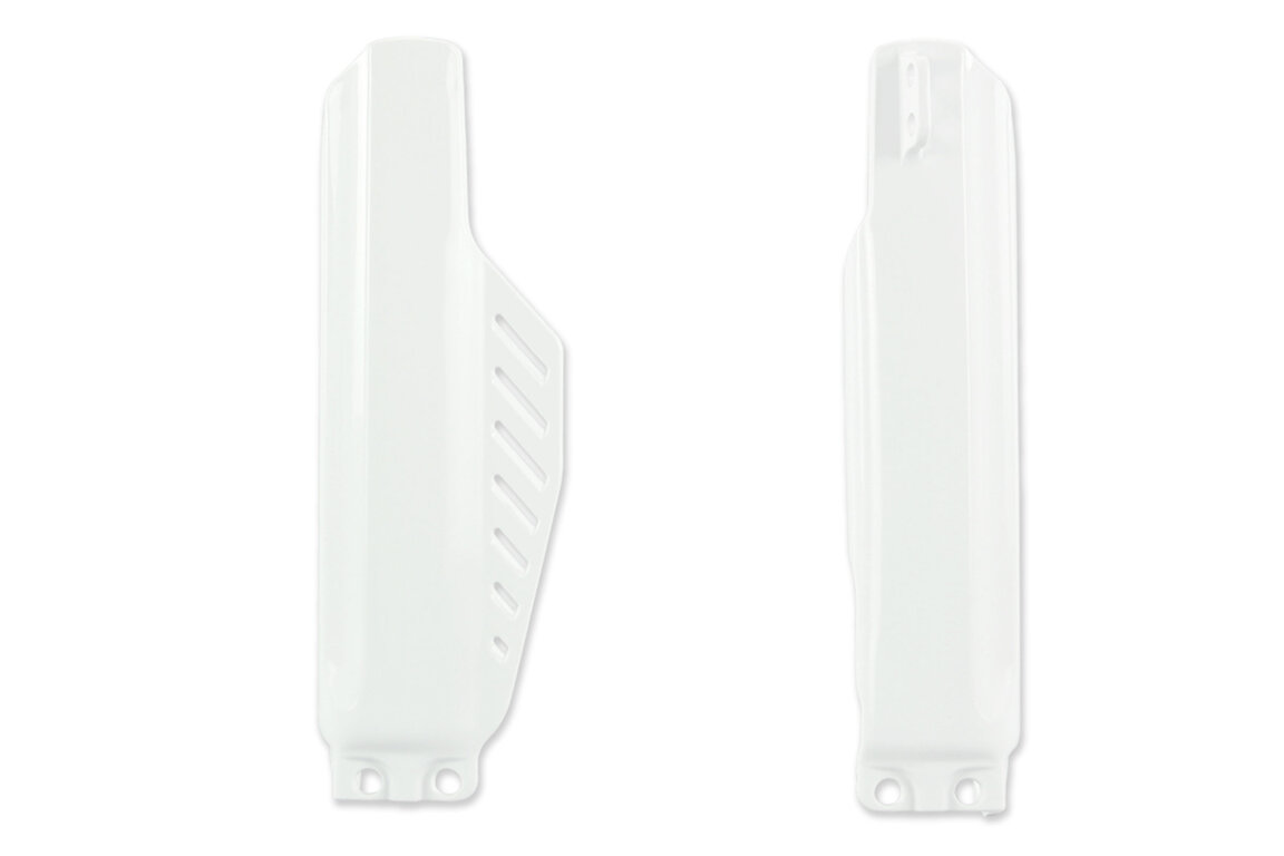 Polisport White Lower Fork Guards for 03-25 Honda CR85, CRF150