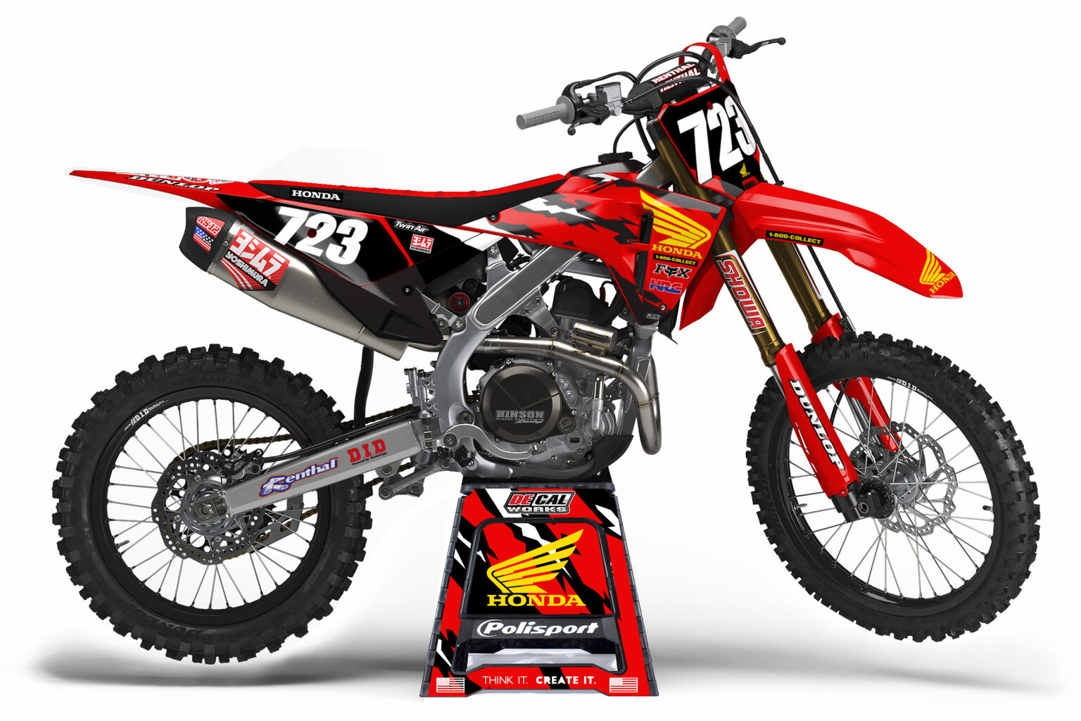 Honda CRF250 Red/Grey Collect Design Semi Custom Complete Graphics Kit