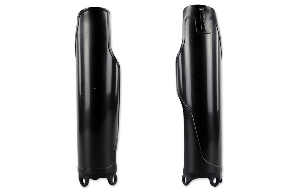 UFO Black Lower Fork Guards replacement plastics for 90-18 Honda CR125, CR250, CR500, CRF250, CRF450 dirt bikes