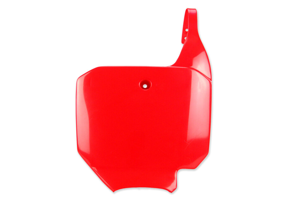 UFO Red Front Number Plate replacement plastics for 03-25 Honda CR85, CRF150 dirt bikes