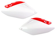 Polisport White / Red Side Number Plates for 06-09 Honda CRF250