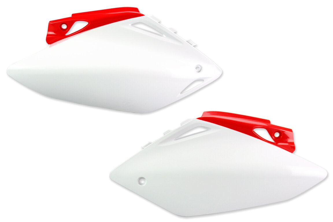 Polisport White / Red Side Number Plates for 07-08 Honda CRF450