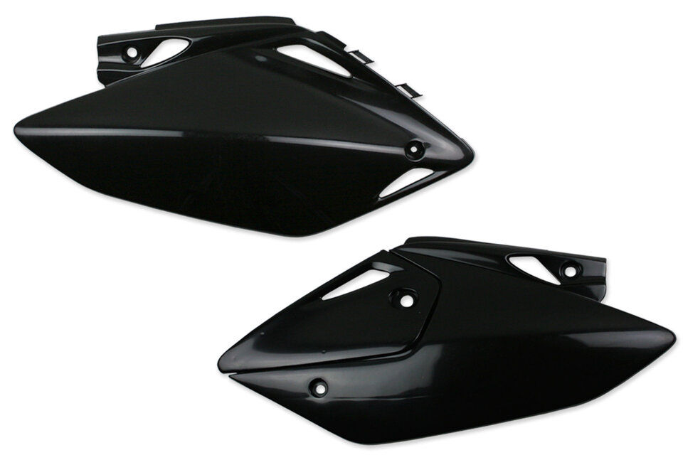 UFO Black Side Number Plates replacement plastics for 05-17 Honda CRF450 dirt bikes