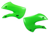 UFO Green Radiator Shroud Set for 00-25 Kawasaki, Suzuki KLX110, KX65, RM65