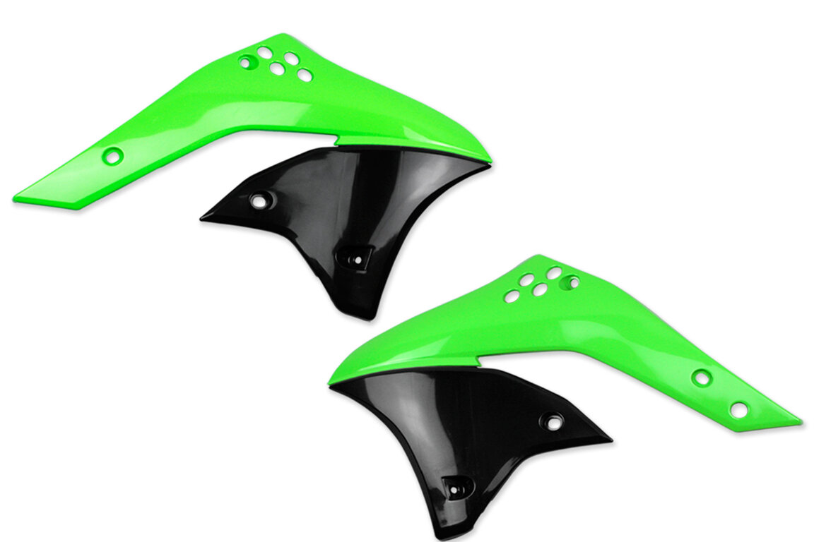 UFO Green / Black Radiator Shroud Set for 06-08 Kawasaki KX250F