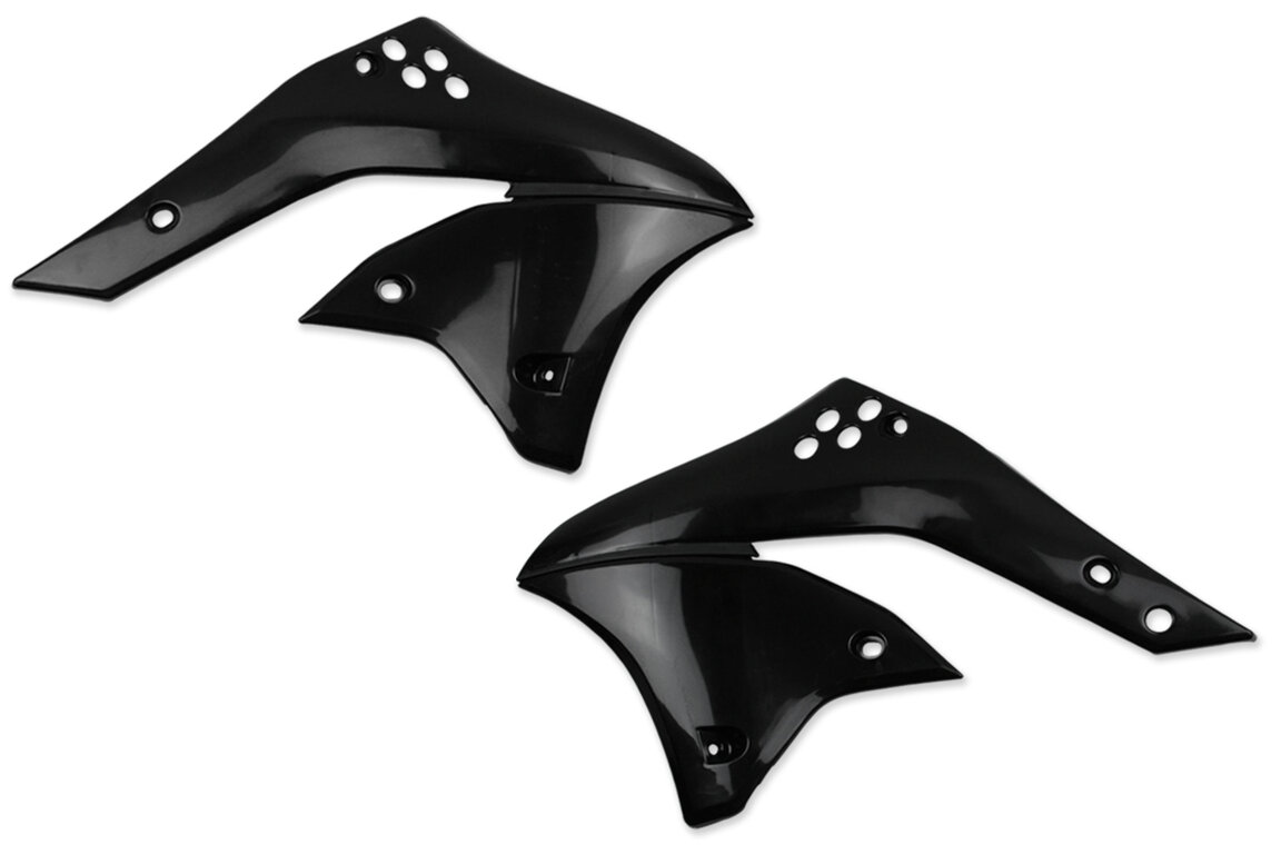 UFO Black Radiator Shroud Set for 06-08 Kawasaki KX250F