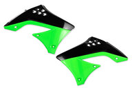 Polisport Black / Green Radiator Shroud Set for 09-11 Kawasaki KX450F