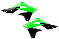 Polisport Green / Black Radiator Shroud Set for 13-16 Kawasaki KX250F