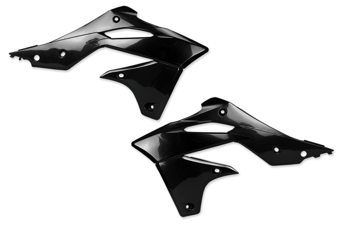 UFO Black Radiator Shroud Set for 13-16 Kawasaki KX250F