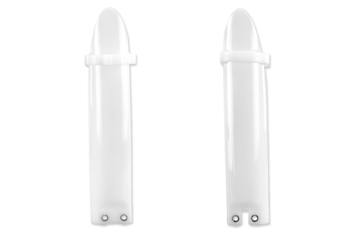 UFO White / Neutral Lower Fork Guards for 98-13 Kawasaki KX100, KX85