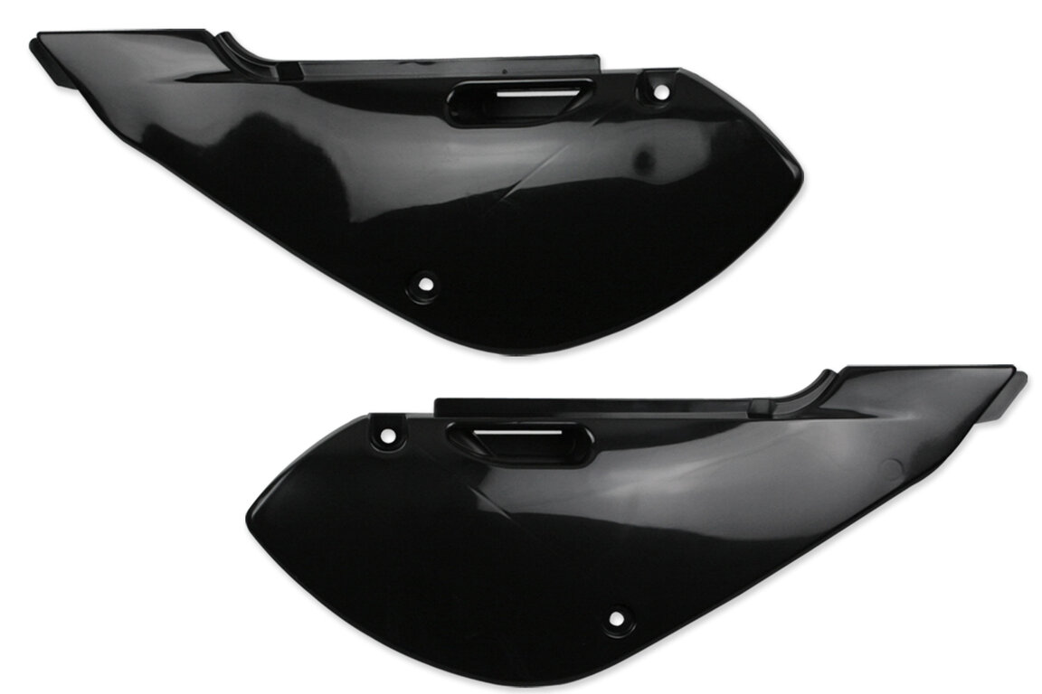 UFO Black Side Number Plates for 00-25 Kawasaki, Suzuki KLX110, KX65, RM65