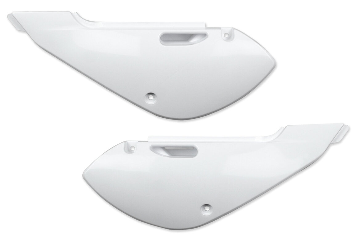 UFO Cream White Side Number Plates for 00-25 Kawasaki, Suzuki KLX110, KX65, RM65