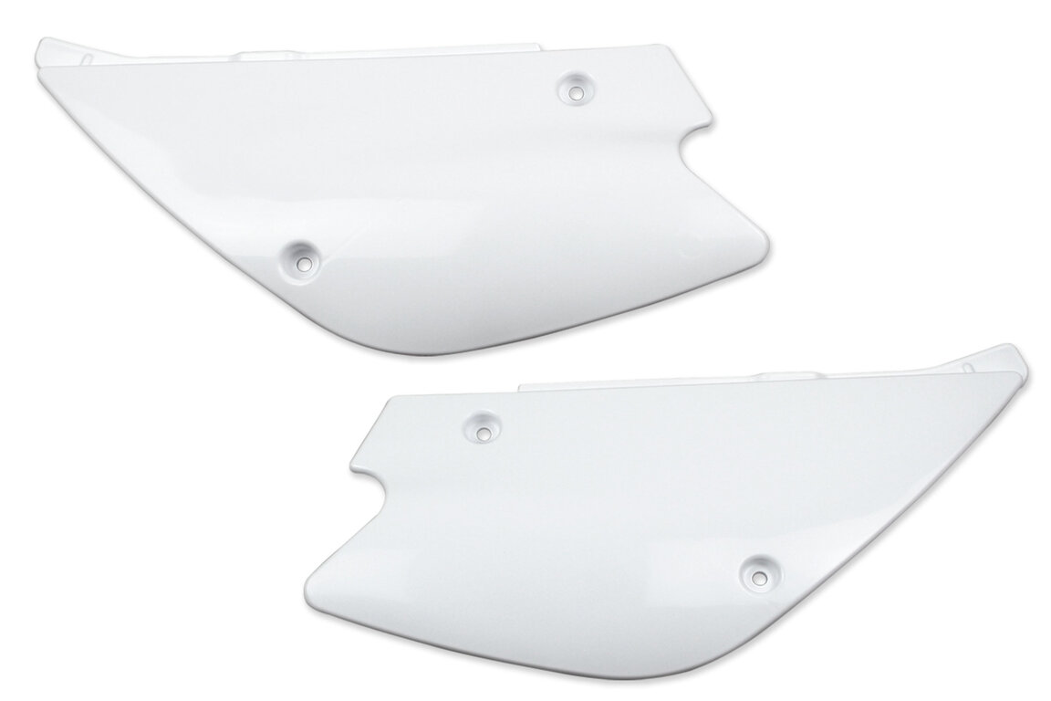 Polisport White Side Number Plates for 98-13 Kawasaki KX100, KX80, KX85