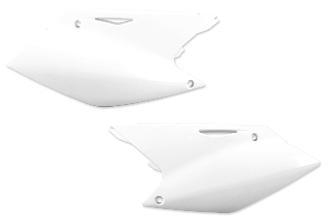 Polisport White Side Number Plates for 04-06 Kawasaki, Suzuki KX250F, RMZ250