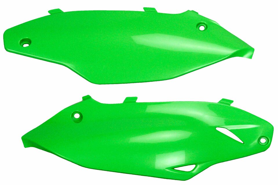 UFO Green Side Number Plates for 12-16 Kawasaki KX250F, KX450F