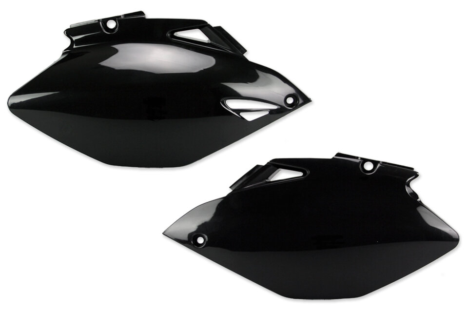 UFO Black Side Number Plates replacement plastics for 06-09 Yamaha YZ250F, YZ450F dirt bikes